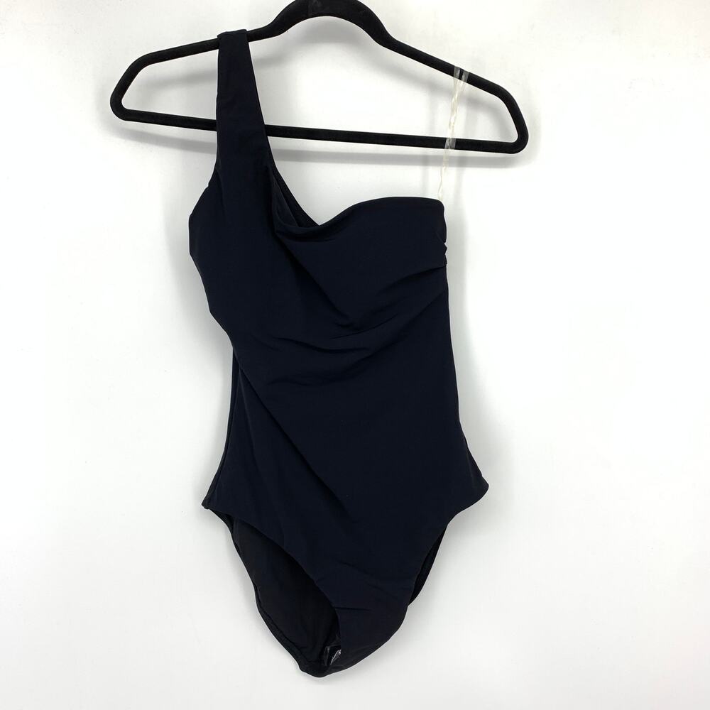 JETS Australia One Piece Swimsuit One Shoulder Womens US Sz 4 Black